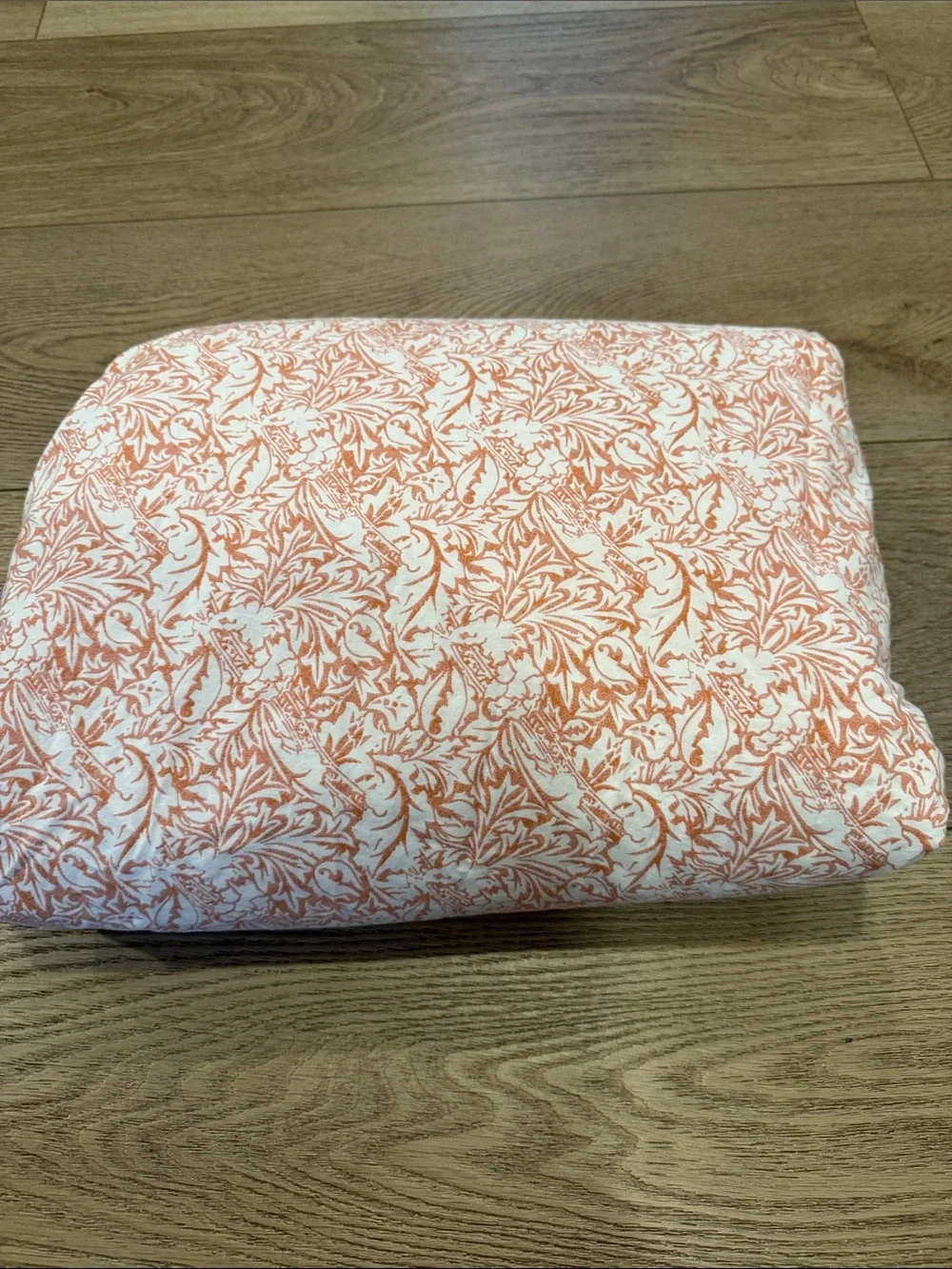 Cottagecore Queen Duvet Cover Set Coral White Floral Button Closure 2 Shams NWOT
